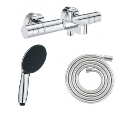 Pack mitigeur bain douche thermostatique GROHE Precision Get +  Douchette GROHE Vitalio Start 100 + Flexible 2000