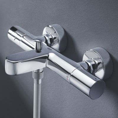 Pack mitigeur bain douche thermostatique GROHE Precision Get +  Douchette GROHE Vitalio Start 100 + Flexible 2000