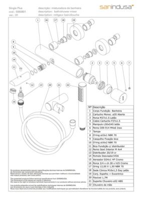 Pack mitigeur bain-douche thermostatique SANINDUSA Single Plus avec douchette et support mural chromé