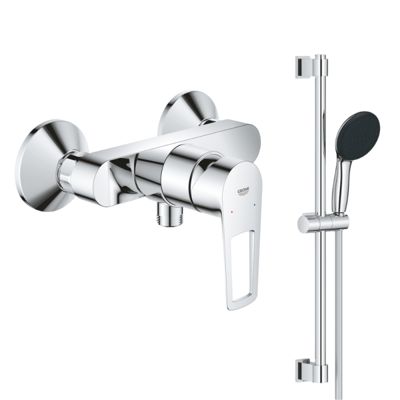 Pack mitigeur douche mécanique GROHE StartLoop + Ensemble de douche Start 2 jets avec barre Chromé