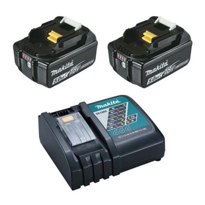 Pack énergie 18V LXT Li-Ion (2 batteries BL1850B 5Ah + chargeur DC18RC) 12V - MAKITA - 197570-9