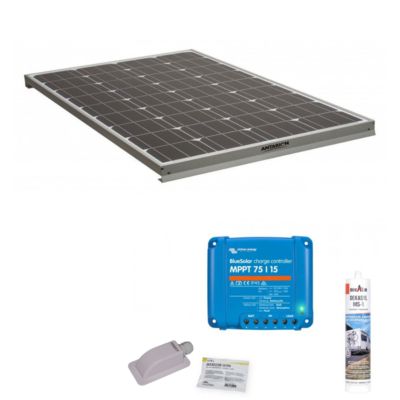 Pack  Panneau solaire 140W camping car + kit de pose solaire avec régulateur de charge VICTRON MPPT 220W 15A ANTARION