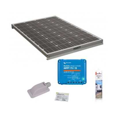 Pack Panneau solaire 160W camping car + Kit de pose solaire avec régulateur de charge Victron MPPT 220W 15A ANTARION