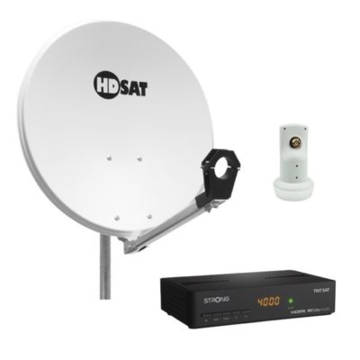 Pack  Parabole satellite acier 60cm avec Support LNB + LNB Single + Décodeur Satellite ASTRA HD + Carte HDSAT
