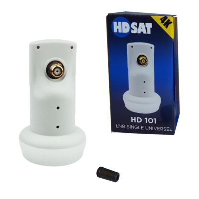 Pack  Parabole satellite acier 60cm + LNB Single HD 4K HDSAT