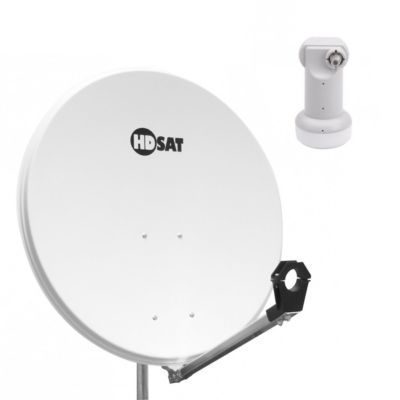 Pack Parabole satellite acier 80cm + LNB Single idéal Astra Eutelsat HDSAT