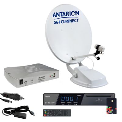 Pack Parabole Satellite Automatique connecté 65cm Camping Car + Récepteur TNTSAT HD Astra ANTARION