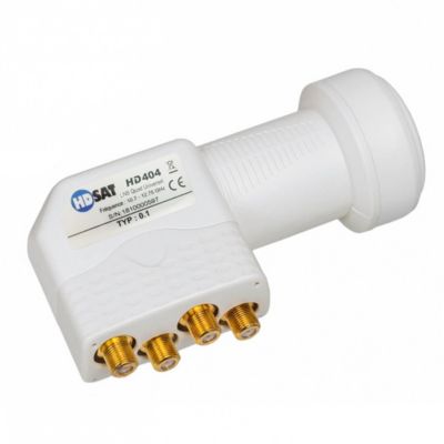 Pack  Parabole satellite fibre composite Blanche 60cm BRIDES INOX + LNB Quad HD 4K HDSAT