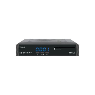Pack  Parabole Satellite Fibre Composite Blanche 75cm + LNB Single + VEGA 3 Récepteur TV satellite Full HD + Carte HDSAT