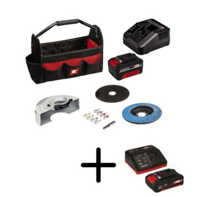 Pack Perceuse-visseuse et meuleuse sans fil Einhell TE-TK 18/2 Li Kit 18V - 1x4Ah + 1x2Ah et sac porte-outils
