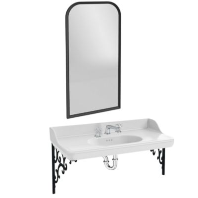 Pack plan vasque suspendu 3 trous JACOB DELAFON Cléo 1889 + miroir + mélangeur croisillon chromé + siphon chromé