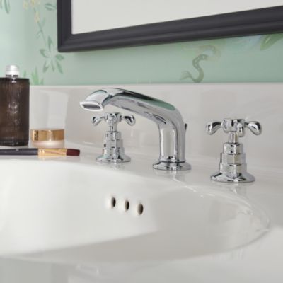 Pack plan vasque suspendu 3 trous JACOB DELAFON Cléo 1889 + miroir + mélangeur croisillon chromé + siphon chromé