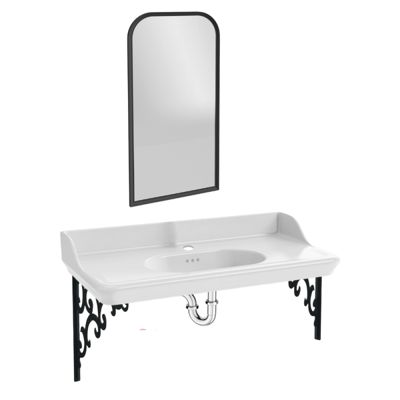 Pack plan vasque suspendu JACOB DELAFON Cléo 1890 + miroir + siphon chromé