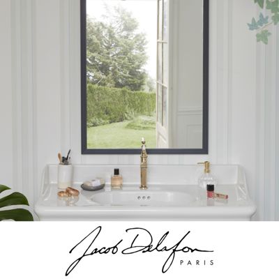 Pack plan vasque suspendu JACOB DELAFON Cléo 1890 + miroir + siphon chromé