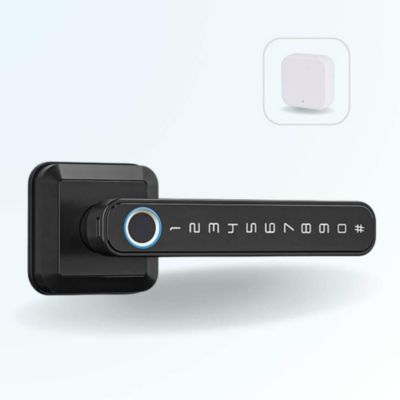 Pack poignée biométrique connectée locky-5 à empreinte digitale, code et bluetooth + passerelle wifi