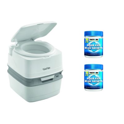 PACK  PORTA POTTI 165 Toilette Portable 21 Litres + 2x15 Sachets THETFORD