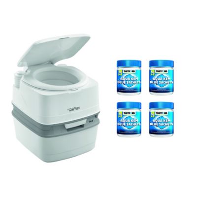 PACK  PORTA POTTI 165 Toilette Portable 21 Litres + 4x15 Sachets THETFORD