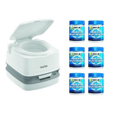 PACK  PORTA POTTI Toilette Portable 12 Litres + 6x15 Sachets THETFORD