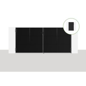 Pack portail battant NALI 3,5m H.160cm + Portillon H.160cm noir mat