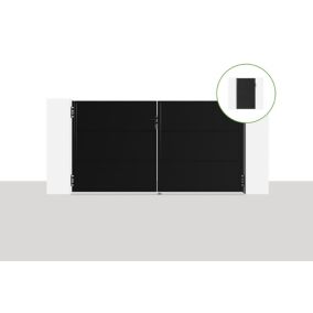 Pack portail battant NALI 3m H.160cm + Portillon H.160cm noir mat