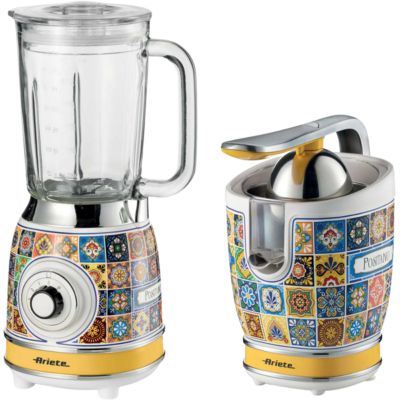 PACK  Positano Blender 1.5L + Presse-agrumes Design Rétro ARIETE