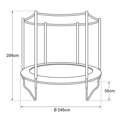 Pack Premium Trampoline 245cm réversible bleu / vert CANBERRA + filet, échelle, bâche et kit d'ancrage - Happy Garden