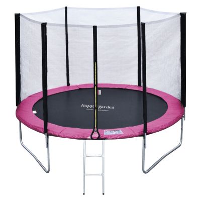 Pack Premium Trampoline 305cm réversible bleu / vert + filet, échelle, bâche et kit d'ancrage