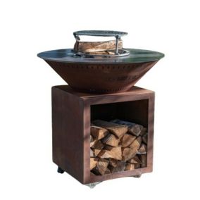 PACK PRINTEMPS - Braséro Barbecue Plancha Classique 100 cm, en corten DOUBLE CUVE - 100% fabriqué en France - Grill'Chic