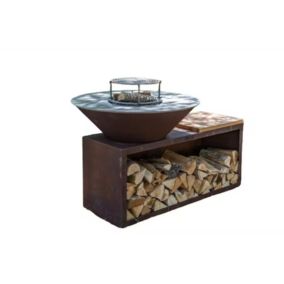 PACK PRINTEMPS - Braséro Barbecue Plancha Traditionnel 100 cm, en corten véritable - 100% fabriqué en France - BRA1009TCO+