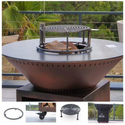 Pack Printemps Brasero Classique Acier 83 Imitation Corten Double Cuve