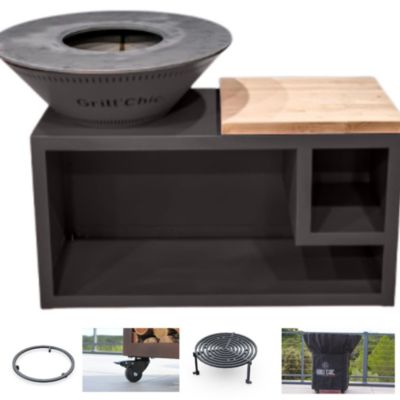 Pack Printemps Brasero Traditionnel Aluminium 83 Gris Anthracite Double Cuve