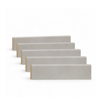 Pack promotionnel de 5 plinthes MDF revetu béton bord arrondi 2000 x 68 x 9 mm