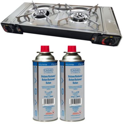 PACK  Réchaud à gaz portable + CADAC 2 Cartouches de gaz INCASA
