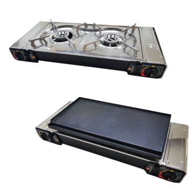 PACK  Réchaud à gaz portable + Plancha  Grill pour réchaud à gaz INCASA