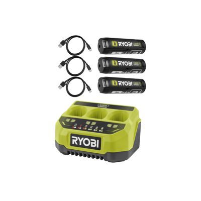 Pack RYOBI 4V Chargeur séquentiel 3 ports RC43P - 2,0Ah - 3 batteries 3 ...