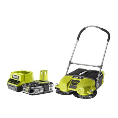 Pack RYOBI Balayeuse motorisée 18V One+ R18SW3-0G - 1 Batterie 2.5Ah - 1 Chargeur rapide RC18120-125