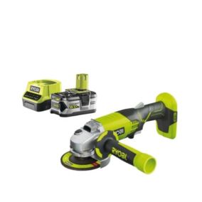 Pack RYOBI Meuleuse d'angle 18 V One+ R18AG-0 - 1 batterie 5.0Ah - 1 chargeur rapide 2.0Ah RC18120-150