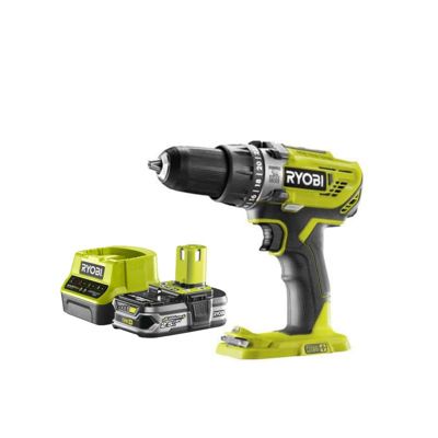 Pack RYOBI Perceuse à percussion 18V One+ R18PD3-0 - 1 Batterie 2.5Ah - 1 Chargeur rapide RC18120-125