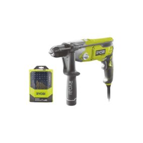 Pack RYOBI Perceuse à percussion RPD1200-K - 1200W - Coffret de 46 accessoires mixtes - RAK46MIX