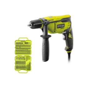 Pack RYOBI - Perceuse à percussion RPD680K - 680W - Coffret RAK127DDSD 127 accessoires de vissage perçage