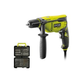 Pack RYOBI - Perceuse à percussion RPD680K - 680W - Coffret RAK60DDF - 60 accessoires - perçage et vissage