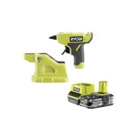 Pack RYOBI Pistolet à colle 18V One+ RGLM18-0 - 1 Batterie 2.5Ah - 1 Chargeur rapide RC18120-125