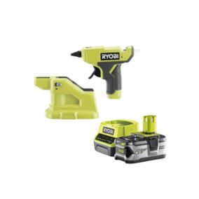 Pack RYOBI Pistolet à colle 18V One+ RGLM18-0 - 1 Batterie 4.0Ah - 1 Chargeur rapide RC18120-140