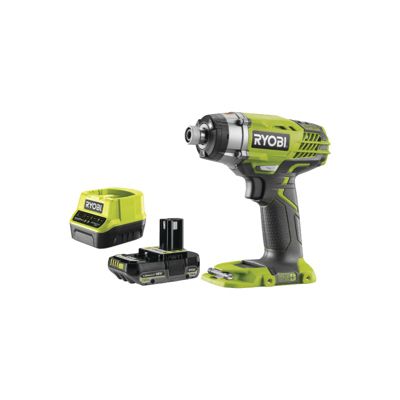 Pack RYOBI Visseuse à choc R18ID3-0 - 18V One+ - 1 Batterie 2.0Ah - 1 Chargeur rapide