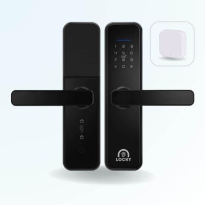 Pack serrure connectée locky-1 à code, badge et bluetooth + passerelle wifi