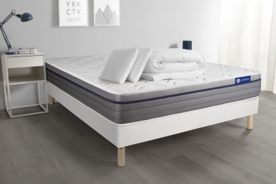 Pack sommier kit matelas  Latex et mémoire de forme avec couette et oreillers