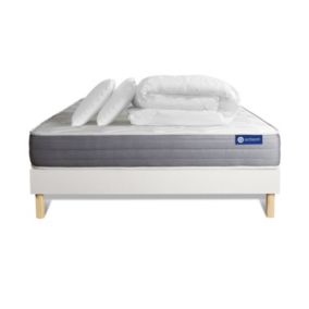 Pack sommier kit matelas  Latex et mémoire de forme avec couette et oreillers