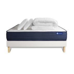 Pack sommier kit matelas  Latex et mémoire de forme avec couette et oreillers