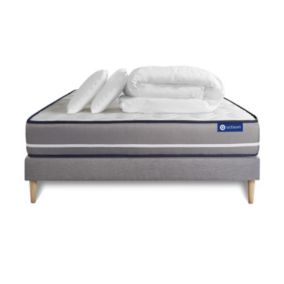 Pack sommier kit matelas  Latex et mémoire de forme avec couette et oreillers