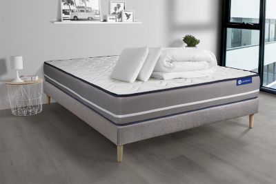 Pack sommier kit matelas  Latex et mémoire de forme avec couette et oreillers